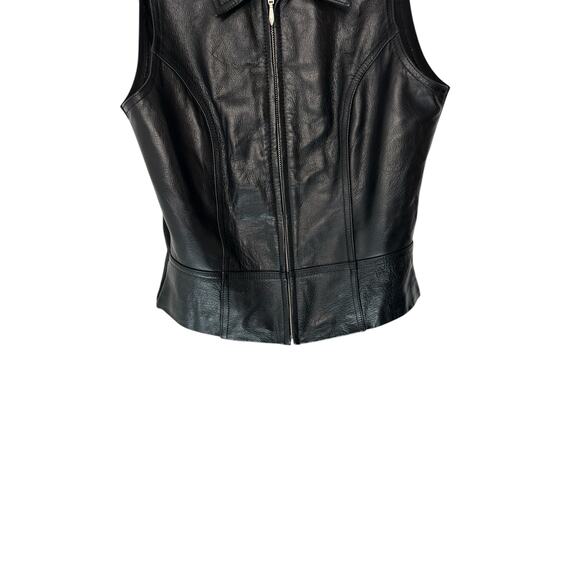 Wilsons Leather Vest Women's Motorcycle Biker Black Emo Grunge Goth Medium - Picture 4 of 10